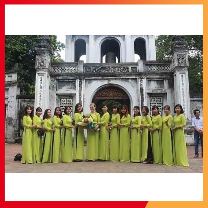 Áo dài đồng phục các màu phong phú ( có cả cổ cao và cổ tròn )