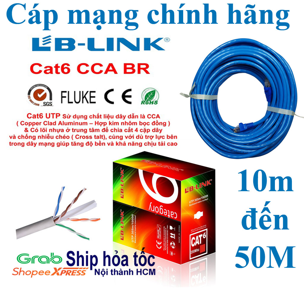 [HCM] 30m đến 60m Dây Mạng Cat6 Bấm Sẵn 2 Đầu - Cáp mạng cáp lan cáp internet
