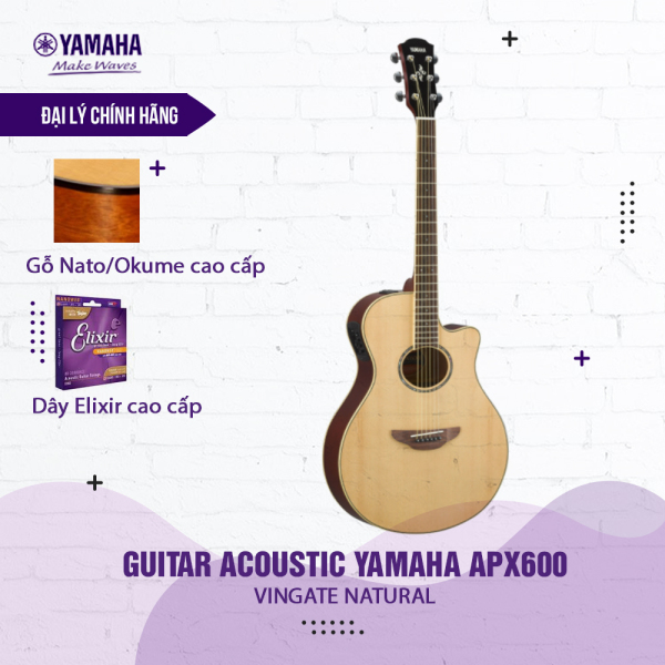 Đàn Acoustic Guitar Yamaha APX600 - Đàn guitar chính hãng được Yamaha phân phối ( Tặng bộ dây Elixir + Bảo hành 12 tháng )