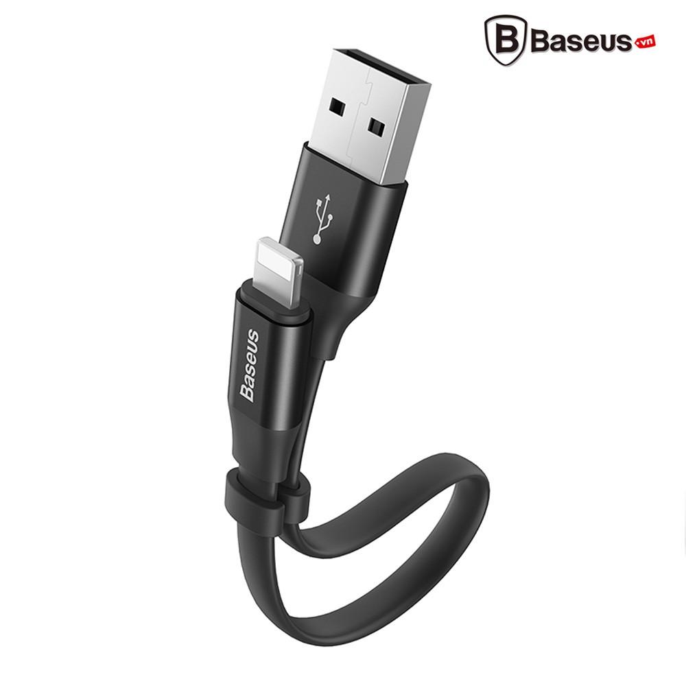 Cáp Baseus Lightning Portable 23cm (2A, Sạc nhanh, Siêu ngắn, Siêu bền)