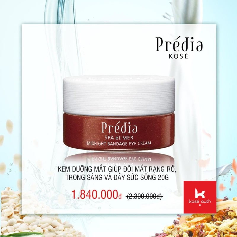 KEM DƯỠNG MẮT KOSE PRÉDIA SPA ET MER MIDNIGHT BANDAGE EYE CREAM 20G CHÍNH HÃNG giá rẻ