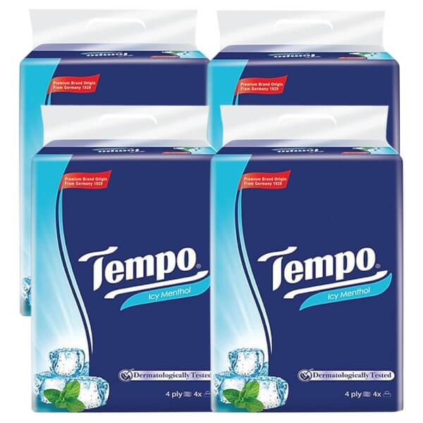 Lốc 4 Gói Khăn Giấy Tempo Softpack Neutral 4 Lớp (4*90 tờ)
