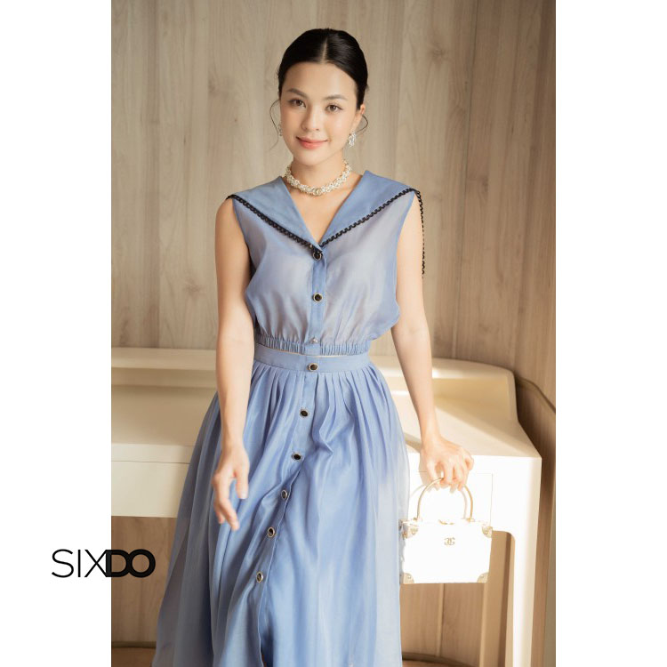 Áo nữ tơ organza cổ v sixdo