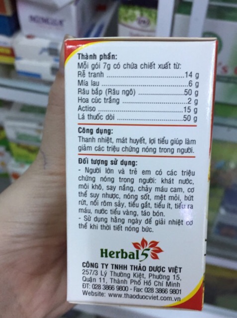 [HCM]Bột nước mát Herbacool-mía lau rễ tranh...