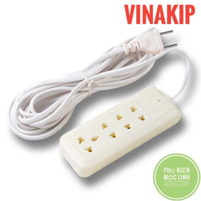 ?CHÍNH HÃNG VINAKIP? Ổ Cắm Điện 4 Ngả Đa Năng Liền Dây 5m và 3m 2 chạc và 3 chạc Kiểu 15A/250V- Vinakip