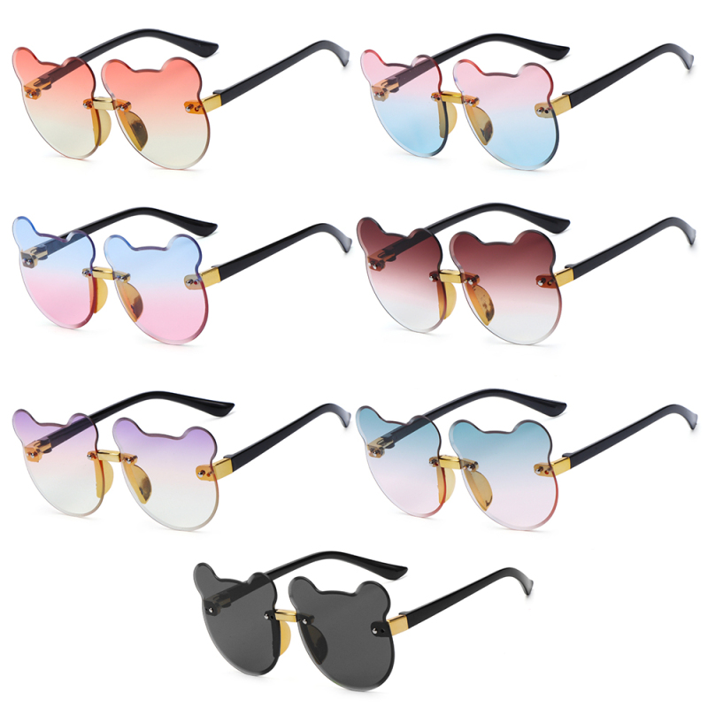 Giá bán REPAIR RESENTMENT35RE0 for Boys Girls Party Outdoors UV400 Eyewear Children Rimless Sun Glasses Cartoon Bear Kids Sunglasses