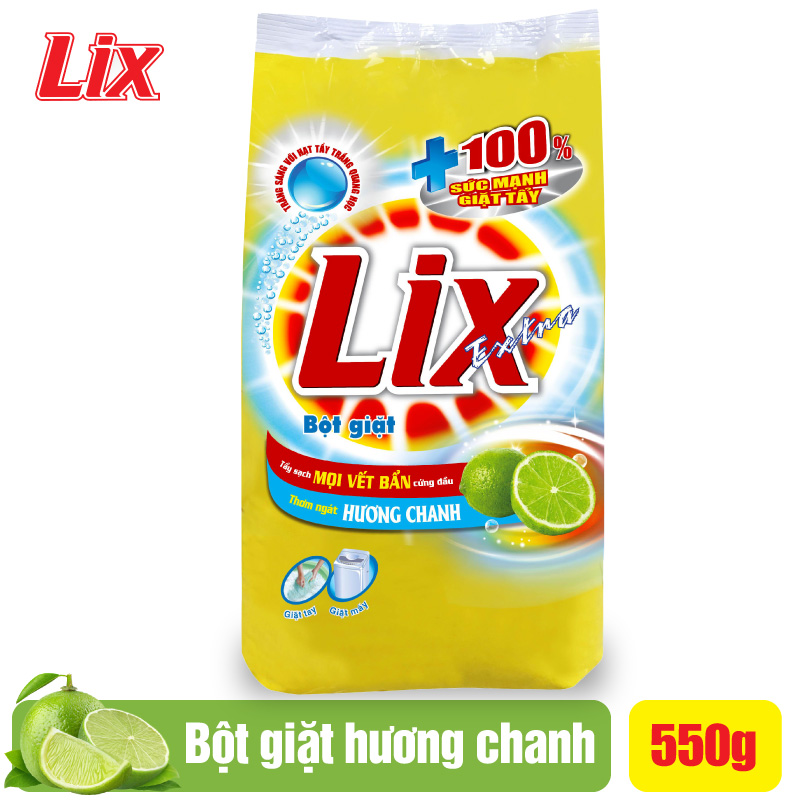 Bột giặt LIX extra hương chanh 550g EC055