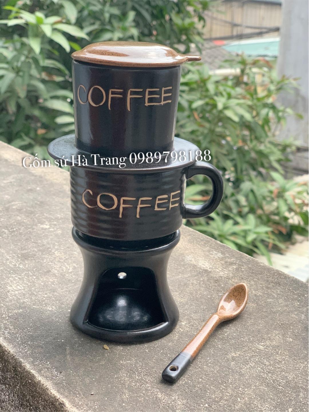 Phin pha càe gốm sứ Bát Tràng liên bếp hâm nóng
