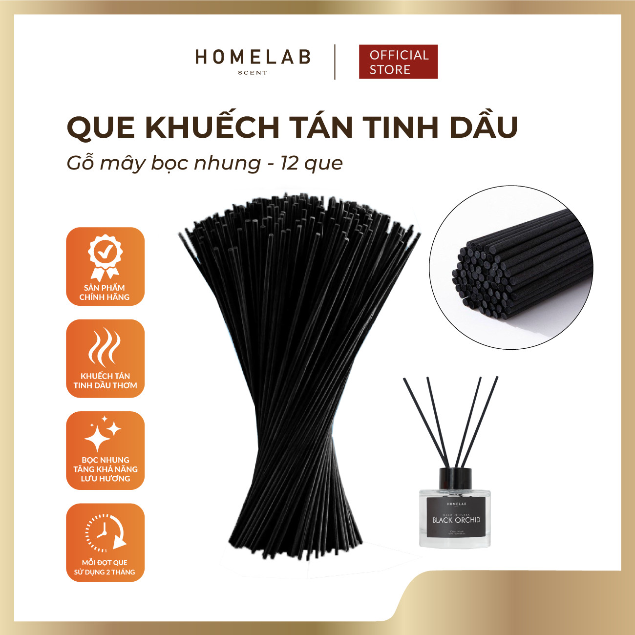Que khuếch tán tinh dầu thơm phòng - HOMELAB SCENT