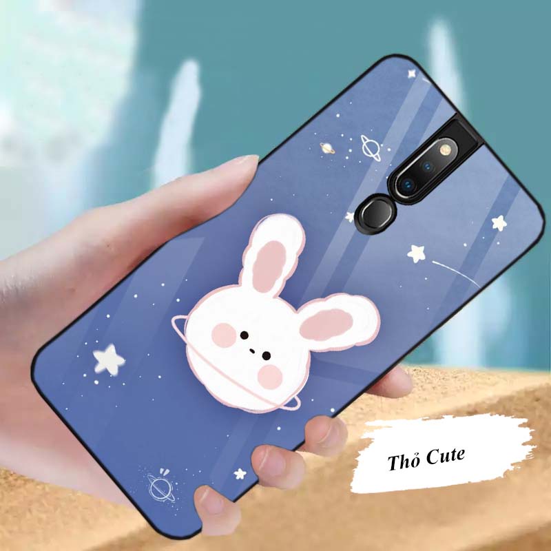 Ốp oppo f11, f11 pro lưng kính cường lực sáng bóng