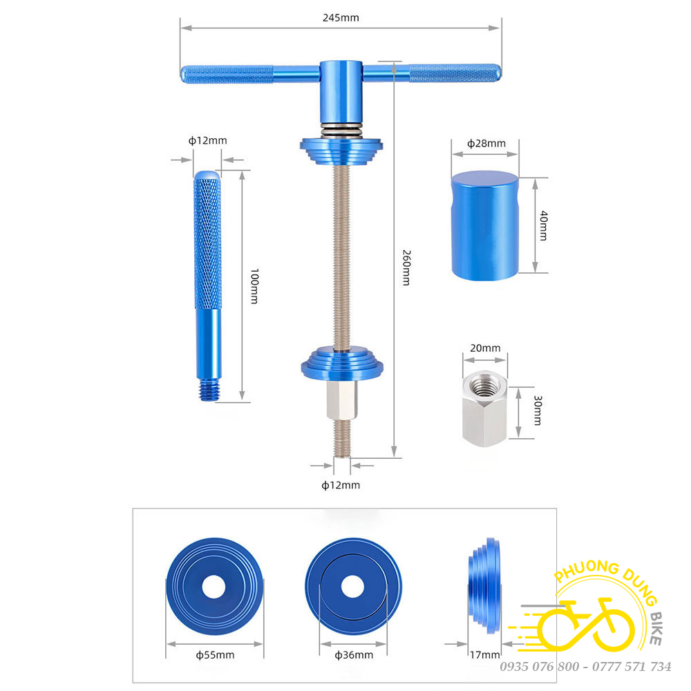 Dụng cụ (Tool) ép trục giữa BB, chén cổ xe đạp