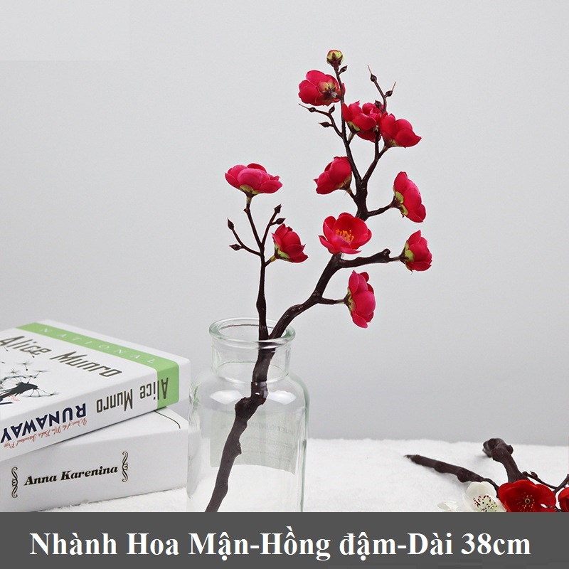 Cành đào, mận giả trang trí - hoa giả y như - cành hoa đào ta trang trí tết