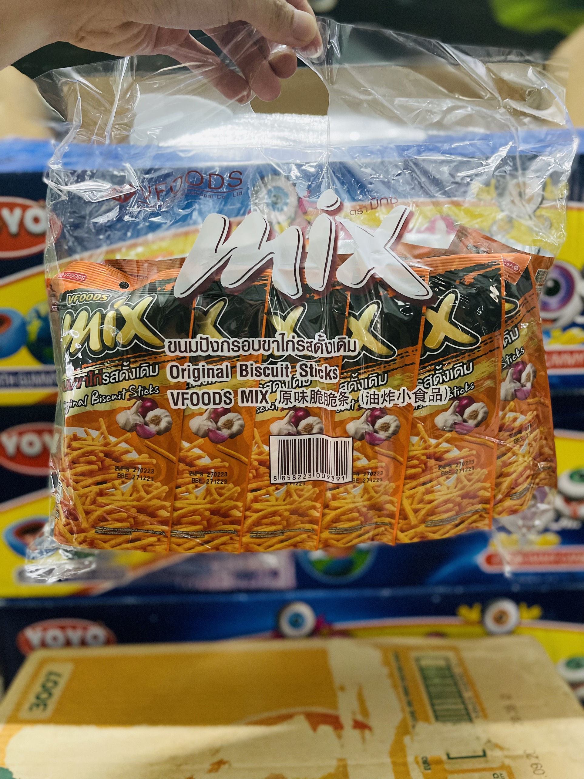 6 gói bánh que cọng mix thái lan gói 20 gram