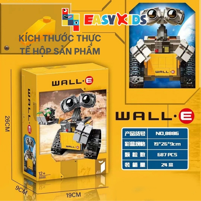 Wall E, Bộ đồ chơi xếp hình Robot, xếp hình người máy Wall-E
