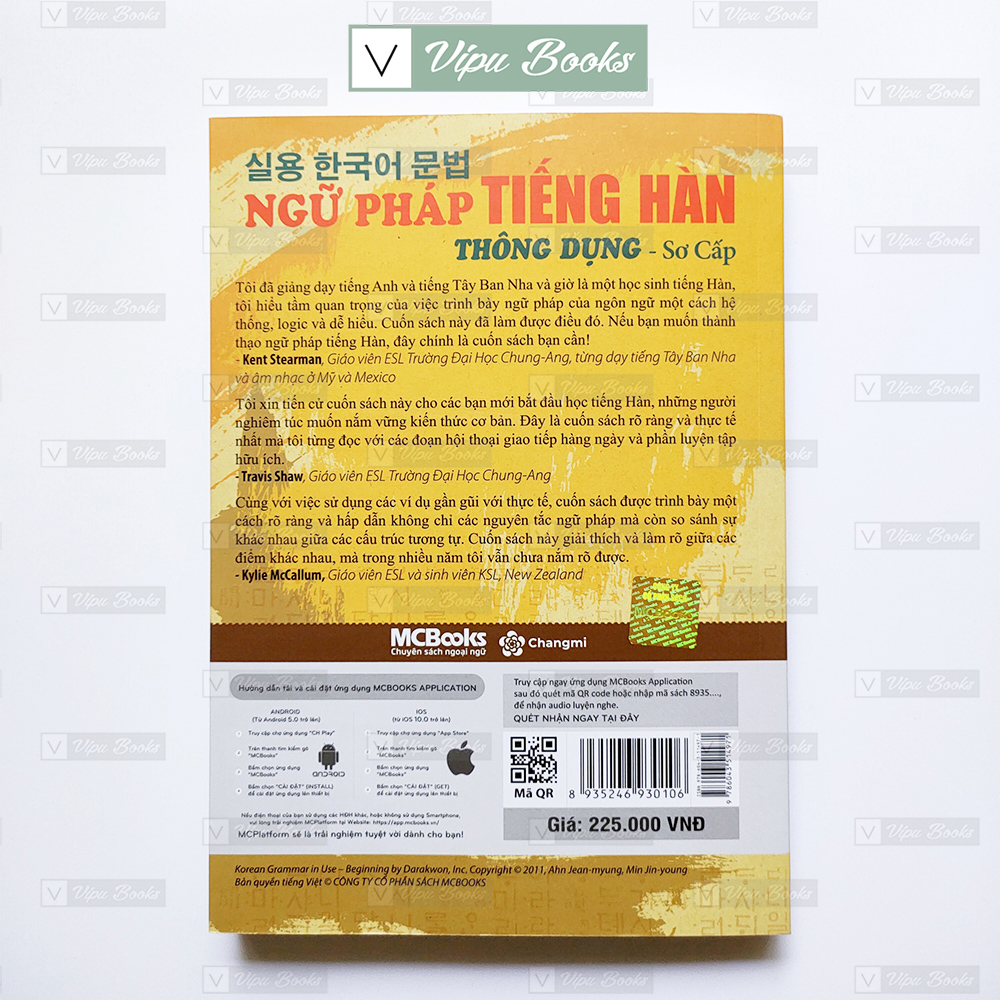 Sách - Ngữ Pháp Tiếng Hàn Thông Dụng Sơ Cấp