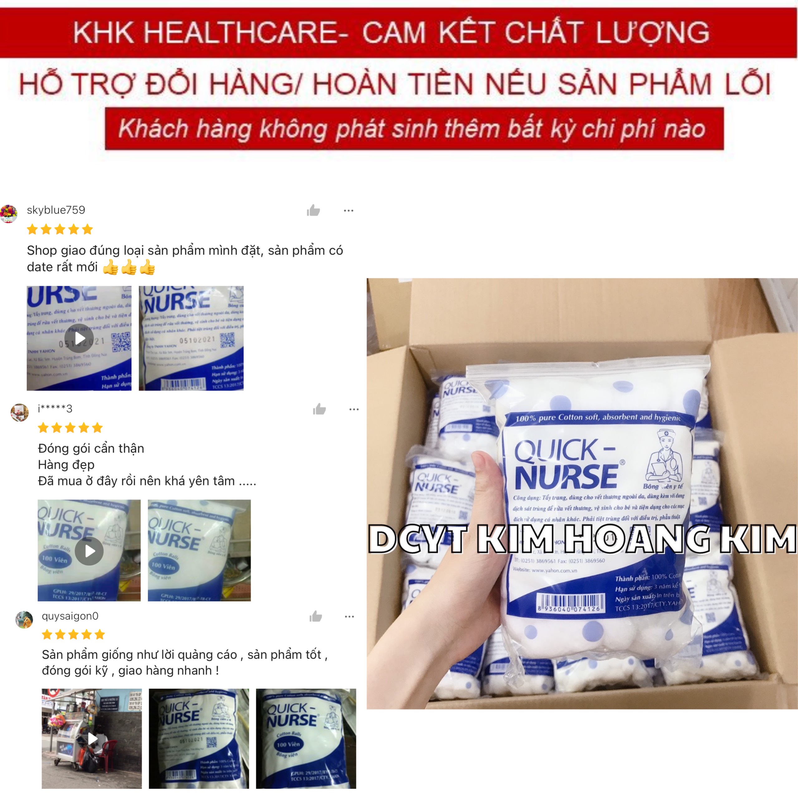 Gòn viên Quick Nurse (100 viên/túi)