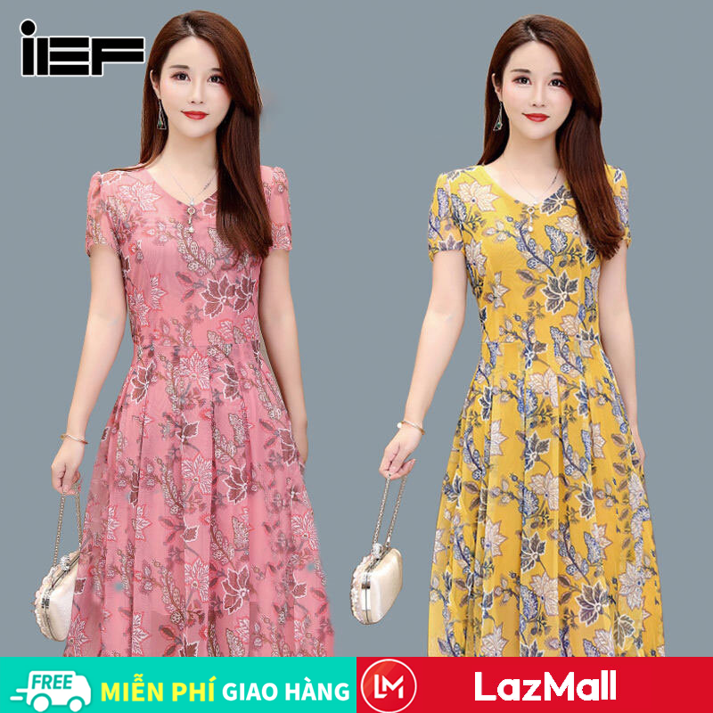 IEF dress jumpsuits sleeveless short fanned a word sleeveless V neck above knee length cool material not wrinkle dress Middle-skirt long over the knee đầ middle-aged coat women