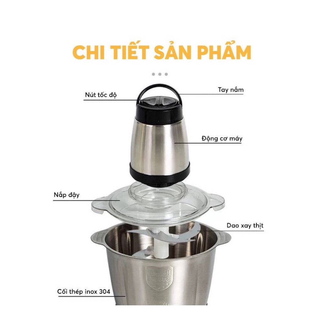 Cối Xay Thịt KITCHEN EXPERT 2L Cối Inox 304 Cao Cấp