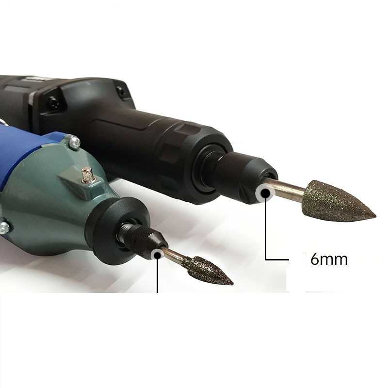 Mũi mài kim cương trụ nhọn cán 6mm - mài kim cương