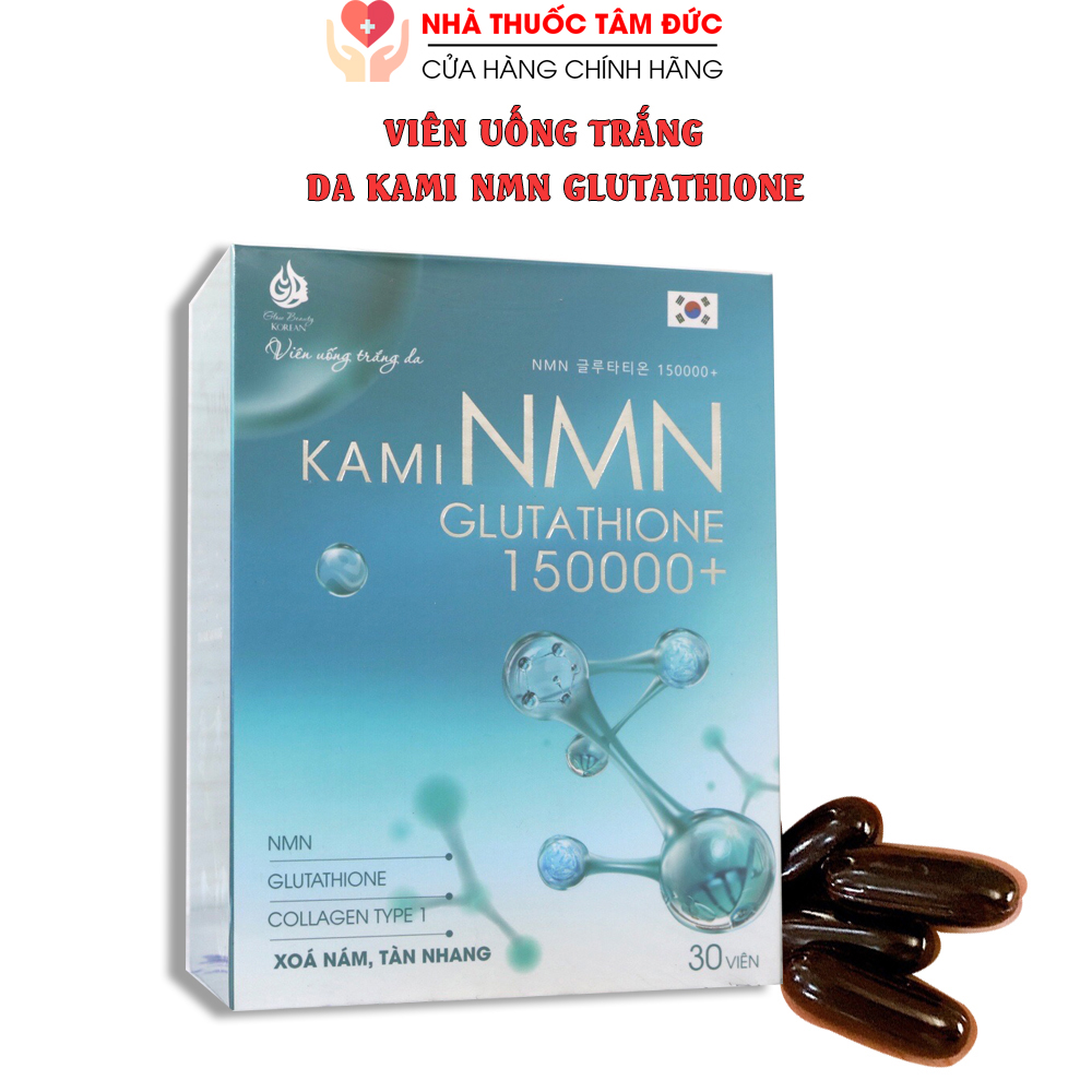 Viên uống đẹp da Collagen Nano Glutathione 2000mg NMN giúp căng mịn da, trắng hồng da, giảm nám sạm da - Hộp 30 viên