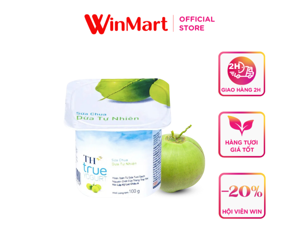 [Siêu thị WinMart] - Sữa chua ăn THTRUE milk dừa hộp 100g