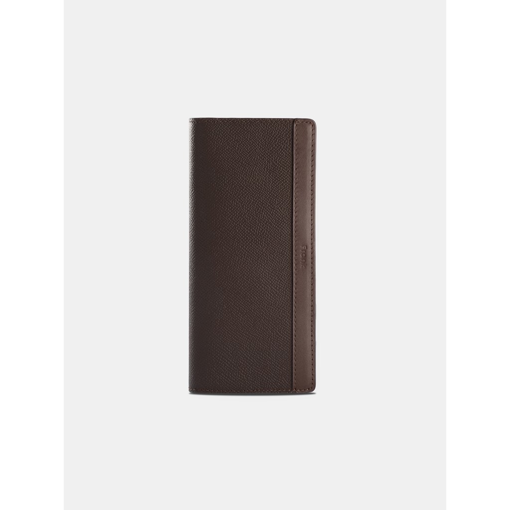 Ví Dài Da Bò Epsom Stripe Long Wallet Black/Brown Thương Hiệu Frank