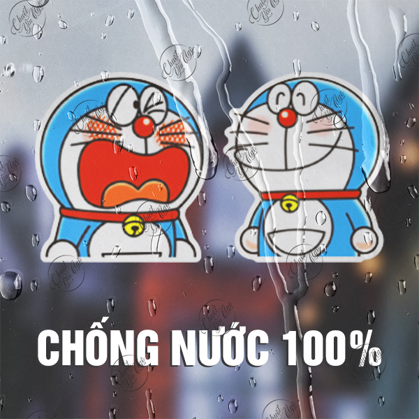 Combo 100 sticker hình dán decal chống nước chủ đề mèo máy Đô rê mon Doraemon phim hoạt hình