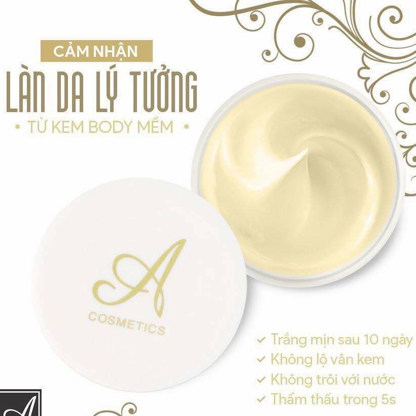Kem Dưỡng trắng da toàn thân body mềm A Cosmetics giúp da trắng sáng mịn màng một cách tự nhiên trắng bật tone rõ rệt