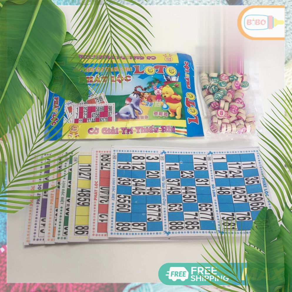 Bộ cờ lô tô bằng giấy, số bằng gỗ