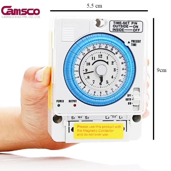 Bộ Công Tắc Hẹn Giờ Cơ Rơle Timer 24 Giờ Camsco Model TB35N