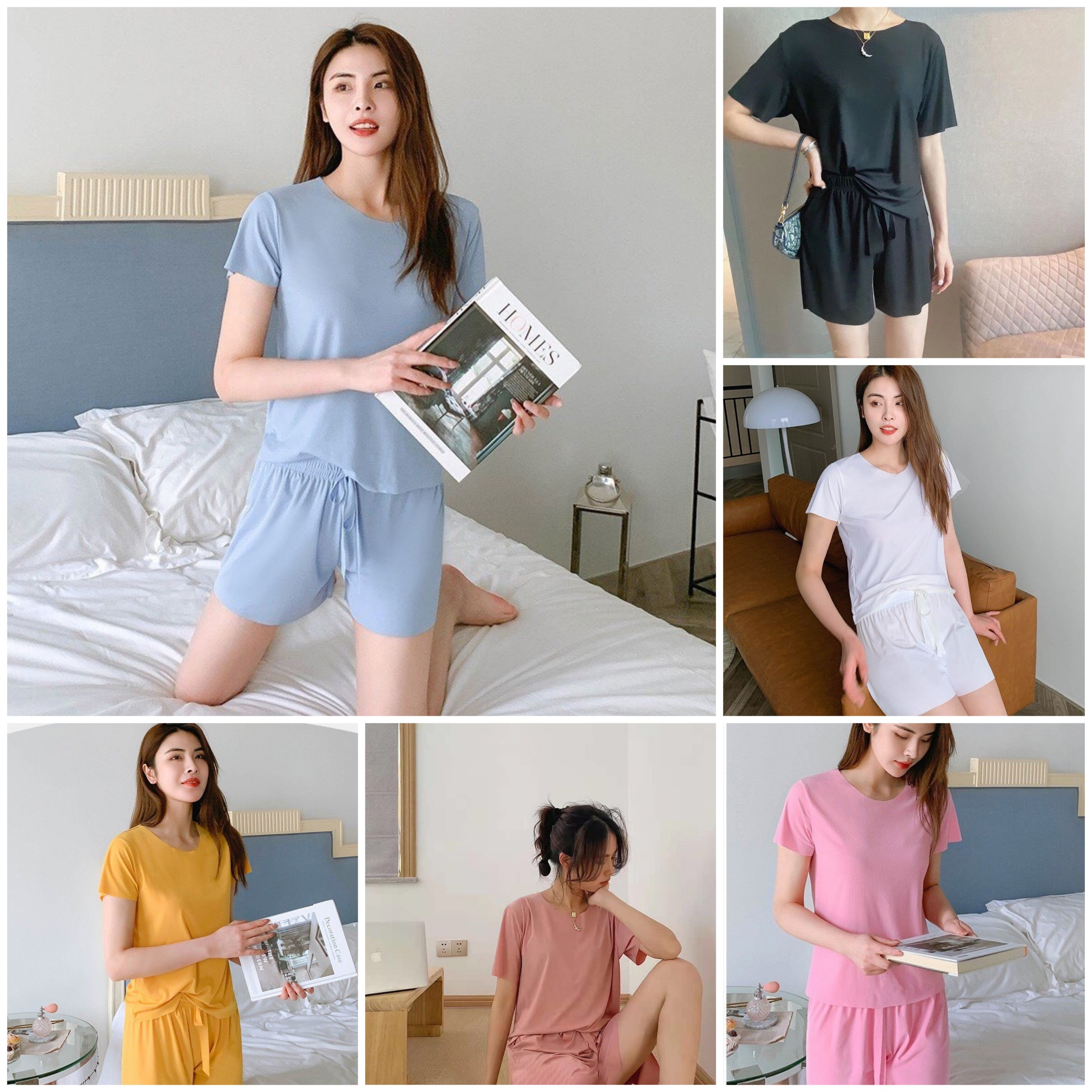 [HCM]Sét bộ mặc nhà cột nơ eo sang chảnh dể thương[Giá gốc tận xưởng]