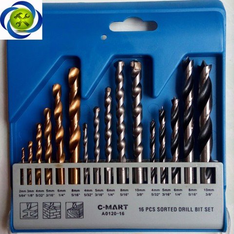 Bộ mũi khoan tổng hợp c-mart a0120-16 16 chi tiết