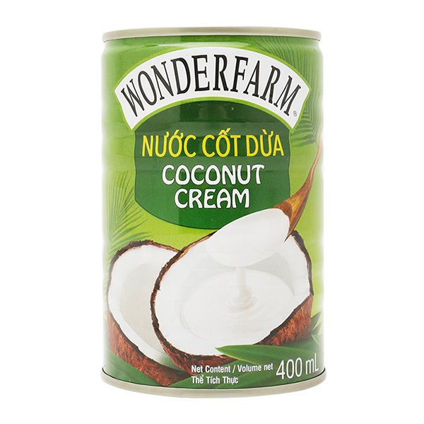- Nước cốt dừa lon Wonderfarm 400ml - dùng câu cá.