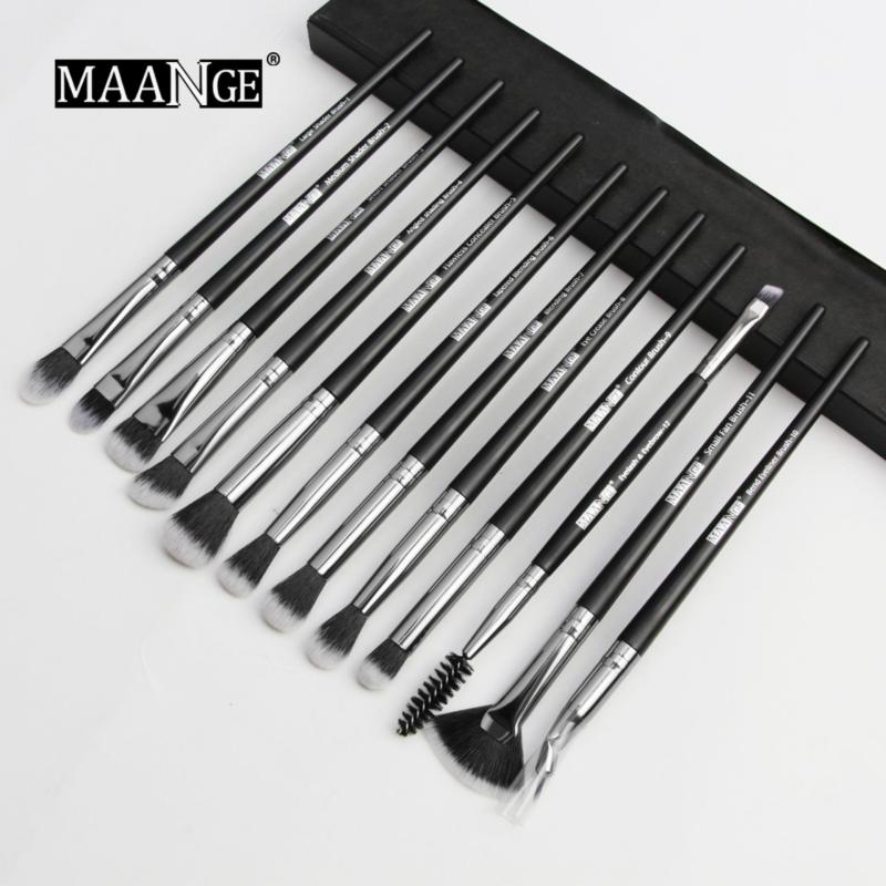Bộ Cọ Mắt Trang Điểm Maange Mới 12 Chiếc-Đen