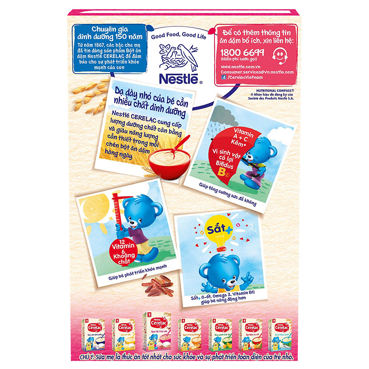 [2023] Bột Ăn Dặm Nestle Cerelac Gạo Lức Trộn Sữa 200gr