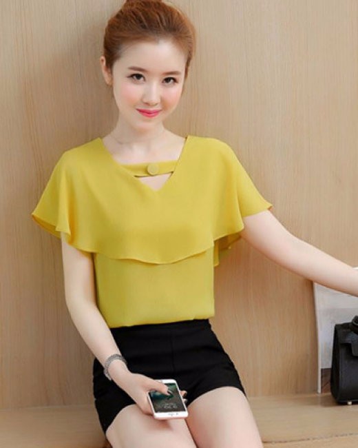 [PN FASHION]ÁO KIỂU NỮ CỔ V PHỐI NÚT HOTTRENT