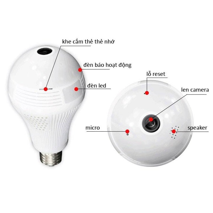 Camera wifi app Yoosee thiết kế dạng bóng đèn 960P - 1.3MP