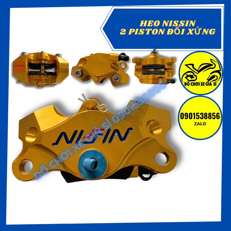 Heo trước Nissin 2 piston đối xứng lắp được tất cả các dòng xe máy thông dụng
