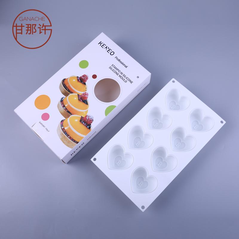 Gan Đó Xu 8 THẬM CHÍ Hình Tim Khóa Tình Yêu Gửi Chìa Khóa Ngày Valentine Kiểu Pháp West Point Bánh Mousse Silicone Bộ Tạo Khuôn Hình