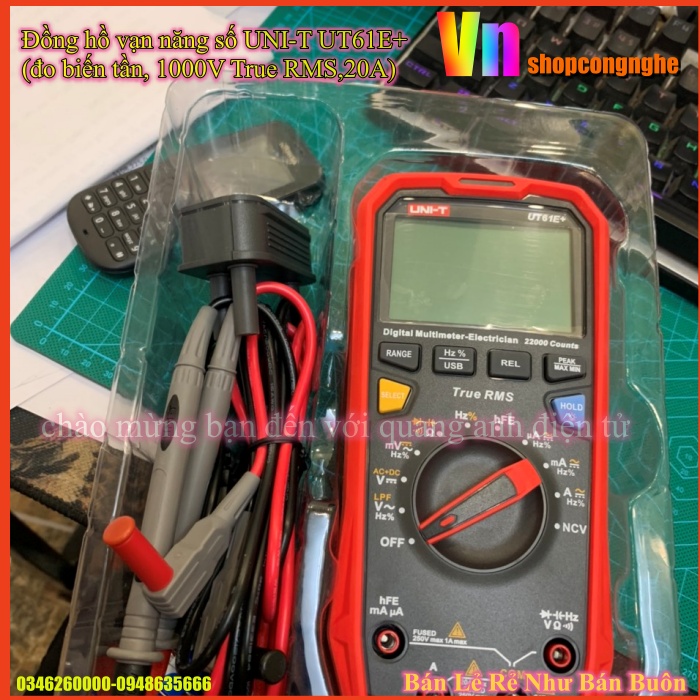 Đồng hồ vạn năng số UNI-T UT61E+ (đo biến tần, 1000V True RMS,20A)