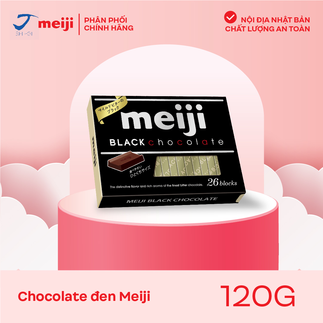 [Date Xa] Kẹo Socola Đen Meiji Black Chocolate 120G/26 Viên Nhật Bản