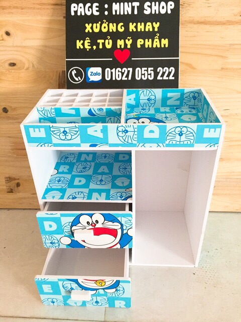 Tủ mini đựng mỹ phẩm tủ mini đầu giường doraemon
