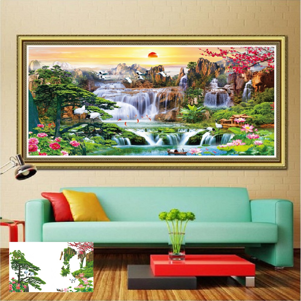 Tranh đính đá Phong cảnh khổ lớn VS024 KT:200*100cm