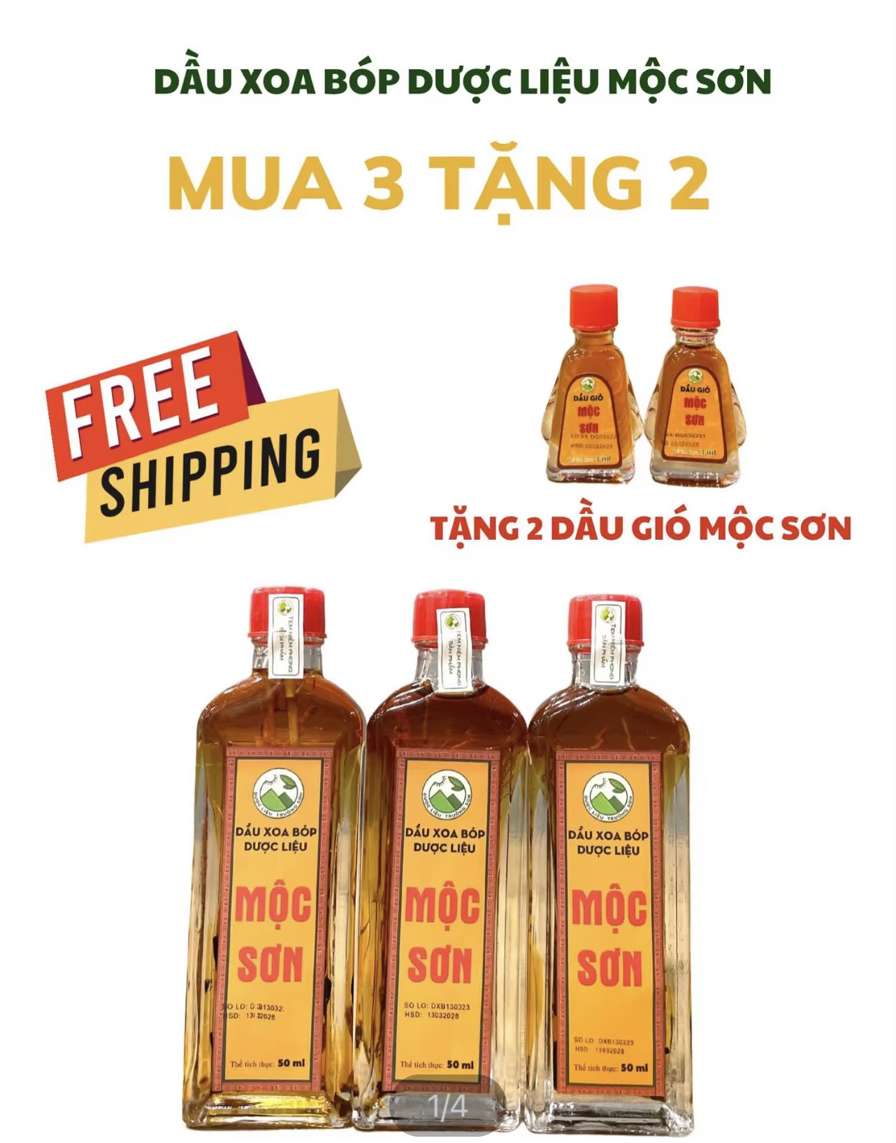 [Mua 3 tặng 1 chai 7ml] Dầu Mộc Sơn chai lớn 50ml - Chính hãng