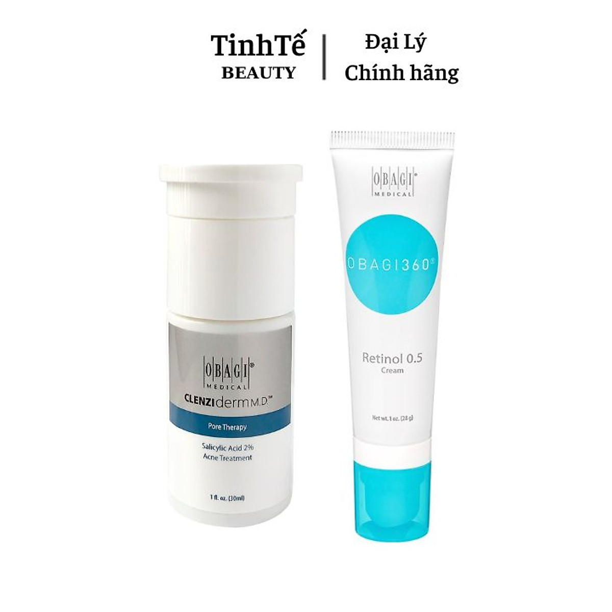 Combo sản phẩm giảm mụn, thâm nám Obagi Clenziderm Pore 2% BHA 30ml và
