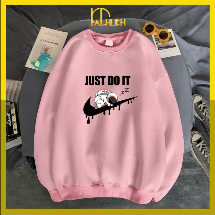 [Hoàn Tiền 15%] Áo sweater unisex JUST DO IT phi hành gia , nhiều màu nhiều size lựa chọn