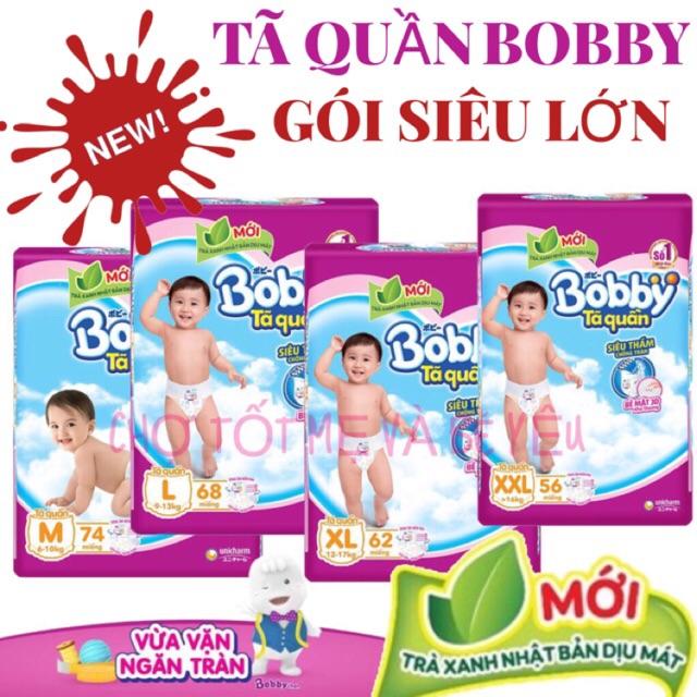 Tã quần Bobby siêu lớn XL 62 miếng (12-17 kg) (hương trà xanh)