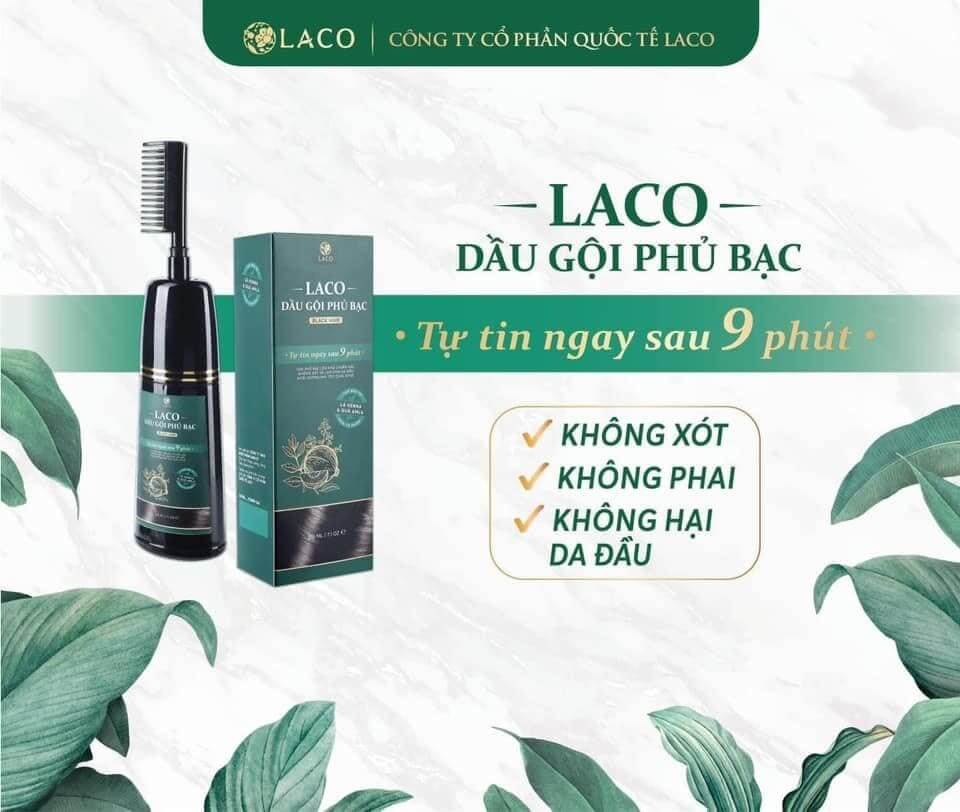 Dầu gội phủ bạc laco -tóc đen tự tin sau 9 phút hàng chính hãng