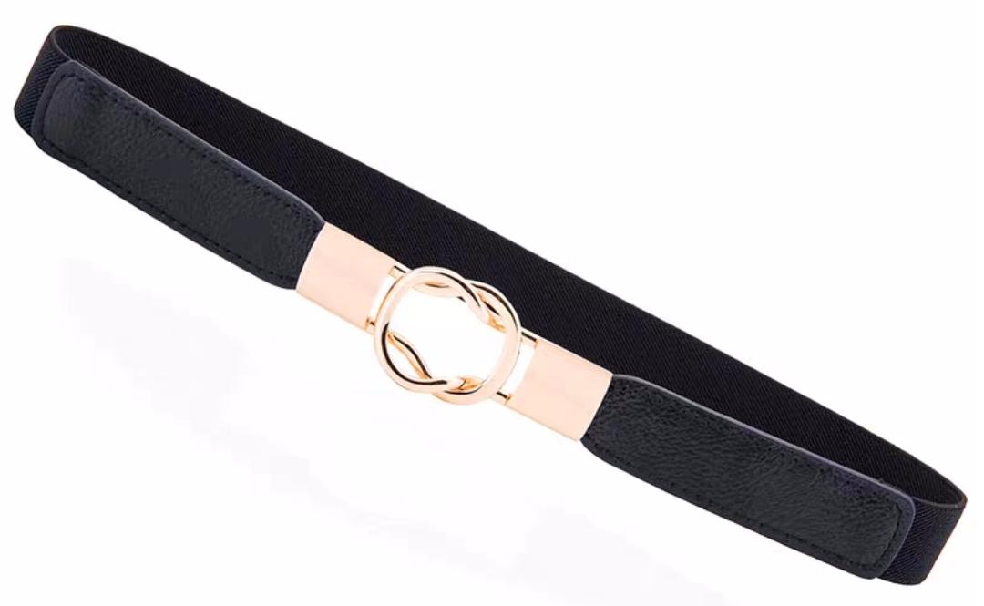 [HCM]Thắt lưng Dây nịt nữ đẹp lozenge belts 2cm màu đen