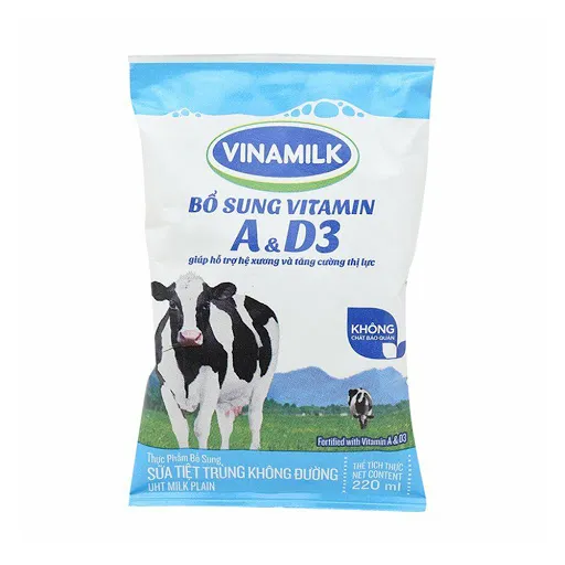 [Siêu thị WinMart] - Sữa tiệt trùng Vinamilk không đường túi 220ml